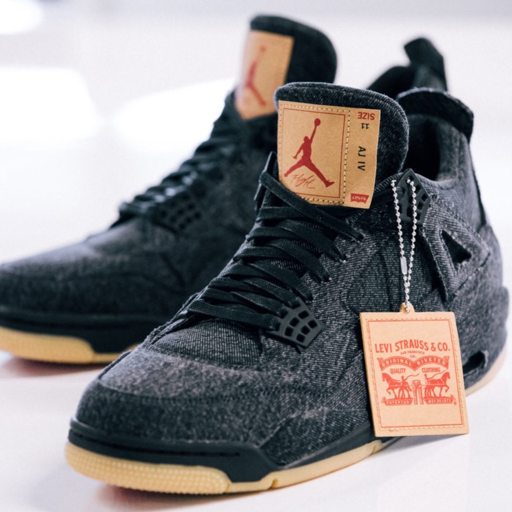 Levi’s x Air Jordan 4 Black Denim Sneakers